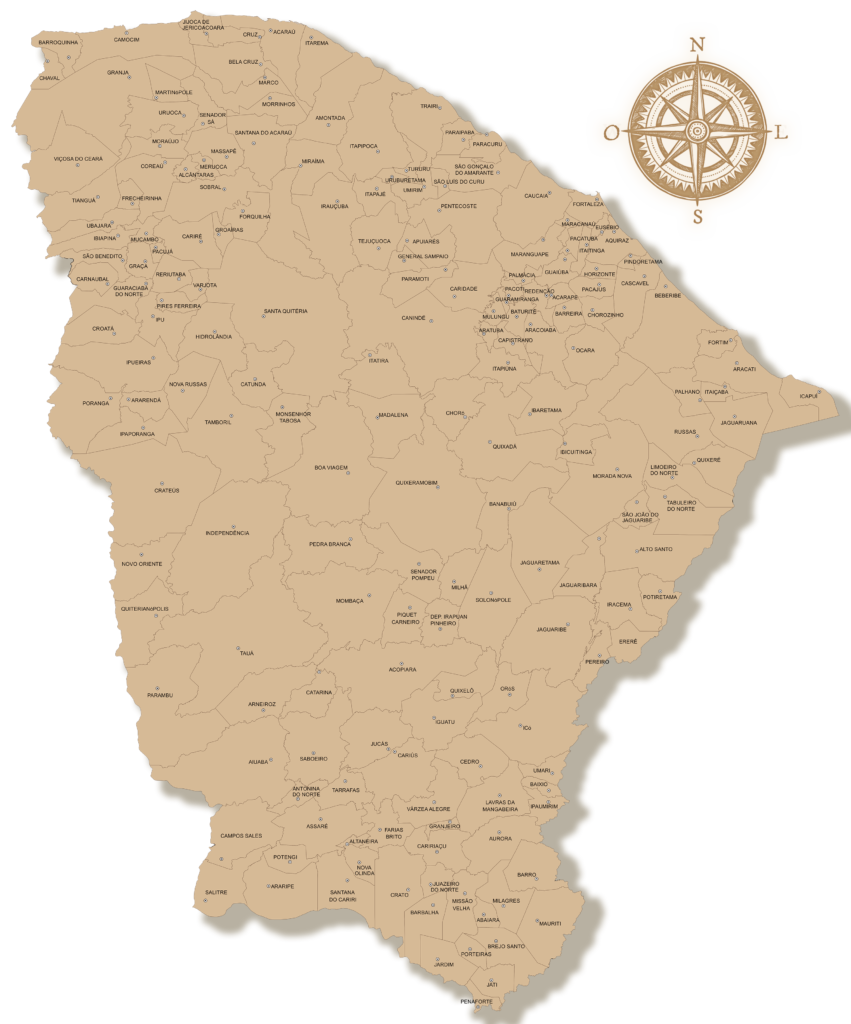 MAPA CEARÁ COM MUNICÍPIOS